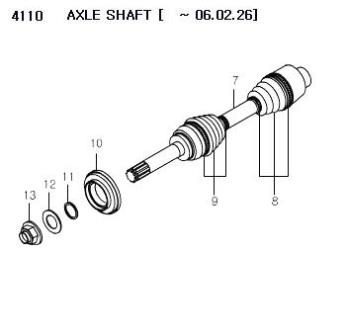 413ST08000 Boot Drive Shaft Inner Rexton Rx290 Rx270 Rx230 Rx280 PTIME