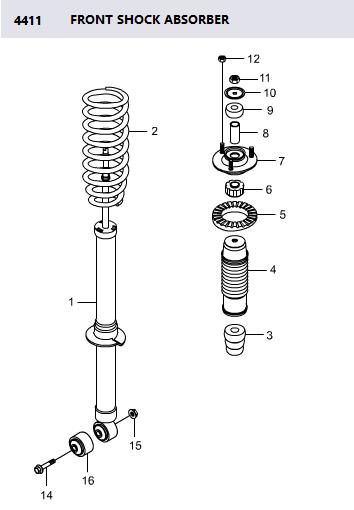 4431021300 Absorber Front Stavic 2.0 New 20130121~20140324 Shock Absorber Genuine Brand New Original Ssangyong