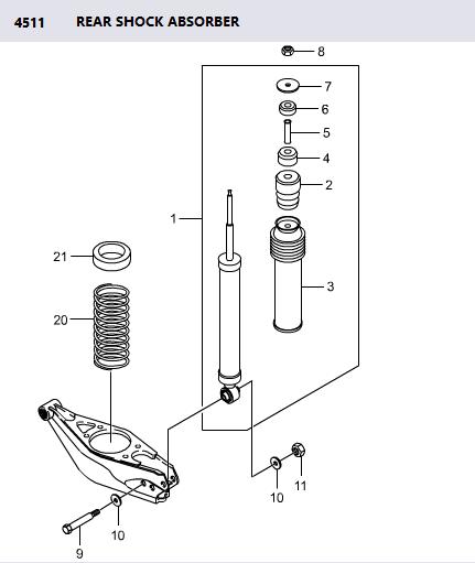 4530121200 Absorber Rear Stavic Sv2.0 Sv270 Genuine Brand New Shock Absorber