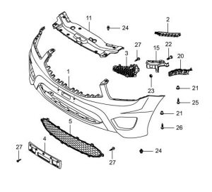 7871332501 Bumper Fascia Front Actyon Sports New 2012